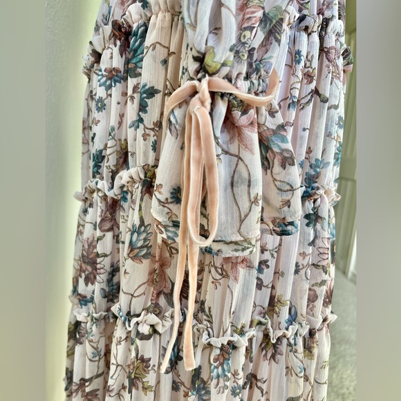 ANTONIO MELANI x Nicola Bathie Floral Long Sleeve Dress - Pink and Cream - Picture 8 of 10